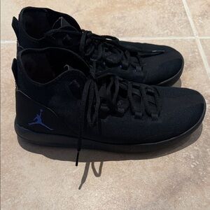 Jordan Men's Reveal Black Concord Athletic Sneakers with Purple Jumpman Accent 9